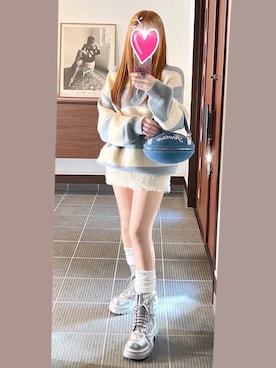 「アイテム（バレッタ/ヘアクリップ）」を使った、致し方なく課金さん（レディース・157cm）の冬コーディネート