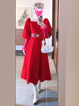 「袖ボリューム」｜「アイテム（腕時計）」を使った、致し方なく課金さん（レディース・157cm）の冬コーディネート
