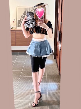 「アイテム（アナログ腕時計）」を使った、致し方なく課金さん（レディース・157cm）の夏コーディネート