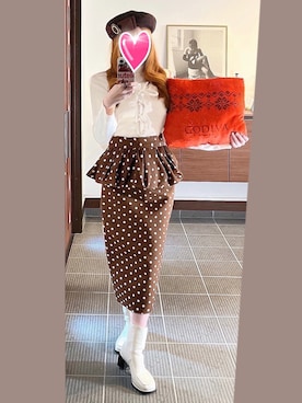 「アイテム（ハンチング/ベレー帽）」を使った、致し方なく課金さん（レディース・157cm）の冬コーディネート