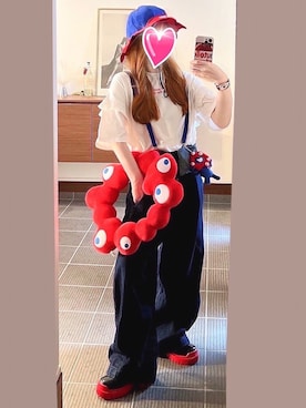 「アイテム（財布/小物）」を使った、致し方なく課金さん（レディース・157cm）の夏コーディネート