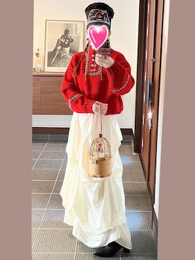 「アイテム（イヤリング）」を使った、致し方なく課金さん（レディース・157cm）の冬コーディネート