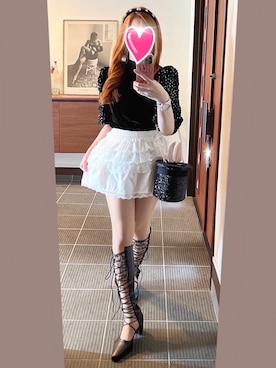 「アイテム（イヤリング）」を使った、致し方なく課金さん（レディース・157cm）の秋コーディネート
