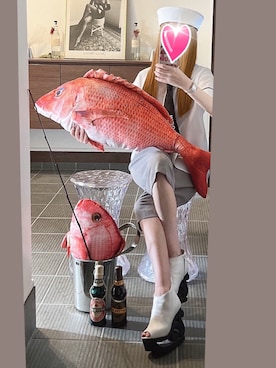 「アイテム（ペットグッズ）」を使った、致し方なく課金さん（レディース・157cm）の夏コーディネート