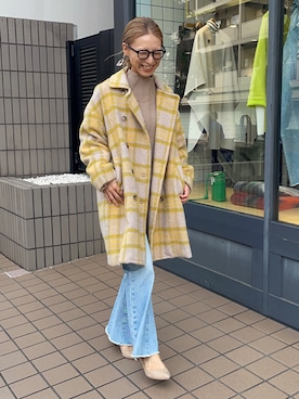 「カラー×コーデ」｜「アイテム（その他アウター）」を使った、tomocoさん（レディース・158cm）の秋コーディネート