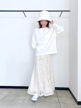 「158cm」｜「アイテム（スウェット）」を使った、tomocoさん（レディース・158cm）の夏コーディネート