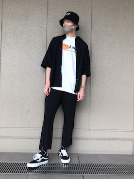 「DANKE SCHON（ダンケシェーン）のアイテム（スラックス）」を使った、Kazuki Yanaiさん（メンズ・182cm）の夏コーディネート