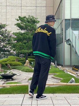 「WHITELAND（ホワイトランド）のアイテム（カーディガン/ボレロ）」を使った、Kazuki Yanaiさん（メンズ・182cm）の秋コーディネート