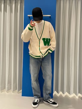 「BlackEyePatch（ブラックアイパッチ）のアイテム（パンツ）」を使った、Kazuki Yanaiさん（メンズ・182cm）の秋コーディネート