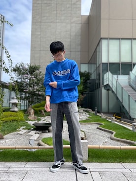 「BlackEyePatch（ブラックアイパッチ）のアイテム（スウェット）」を使った、Kazuki Yanaiさん（メンズ・182cm）の秋コーディネート