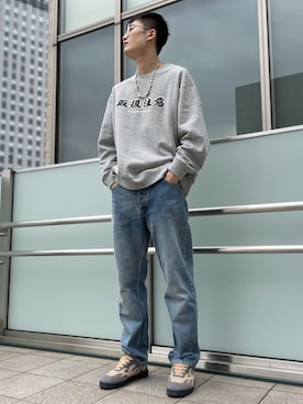 「BlackEyePatch（ブラックアイパッチ）のアイテム（スウェット）」を使った、Kazuki Yanaiさん（メンズ・182cm）の秋コーディネート