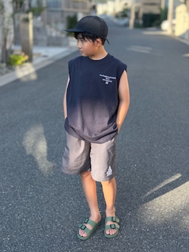 「アイテム（トップス）」を使った、M&Kさん（キッズ・137cm）の夏コーディネート