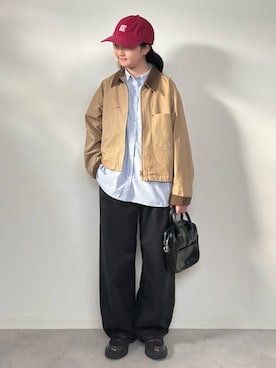 「アイテム（ジャケット/アウター、ベージュ系）」を使った、M&Kさん（レディース・155cm）の冬コーディネート