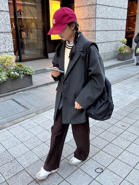 「アイテム（バックパック/リュック）」を使った、M&Kさん（レディース・155cm）の冬コーディネート