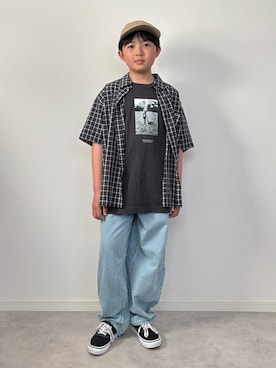 「GLOBAL WORK（グローバルワーク）のアイテム」を使った、M&Kさん（キッズ・140cm）の春コーディネート