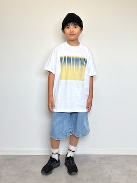 「GU（ジーユー）のアイテム」を使った、M&Kさん（キッズ・136cm）の夏コーディネート