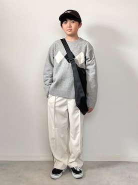 「アイテム（ショルダーバッグ）」を使った、M&Kさん（キッズ・138cm）の秋コーディネート