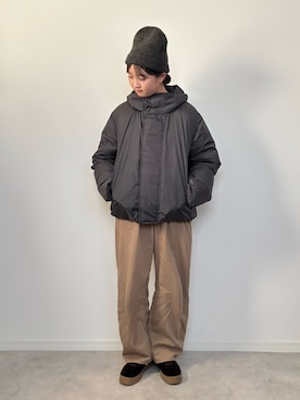 「アイテム（チノパンツ）」を使った、M&Kさん（レディース・155cm）の冬コーディネート