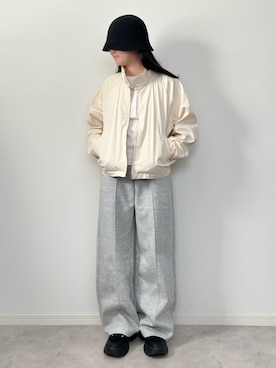 「GU（ジーユー）のアイテム（帽子）」を使った、M&Kさん（レディース・156cm）の春コーディネート