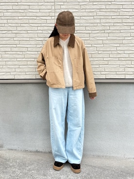 「UNIQLO（ユニクロ）のアイテム（キャップ）」を使った、M&Kさん（レディース・155cm）の秋コーディネート