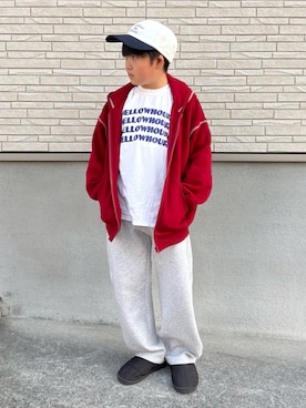 「アイテム（スウェットパンツ）」を使った、M&Kさん（キッズ・138cm）の冬コーディネート