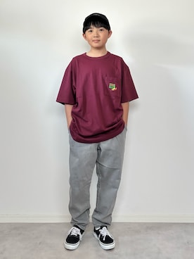 「GU（ジーユー）のアイテム（キャップ）」を使った、M&Kさん（キッズ・142cm）の夏コーディネート