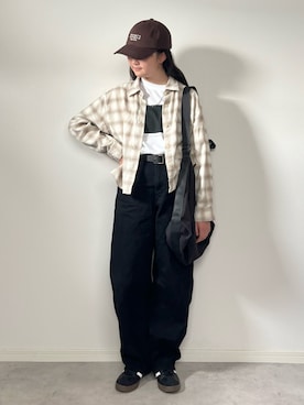 「アイテム（キャップ）」を使った、M&Kさん（レディース・155cm）の秋コーディネート