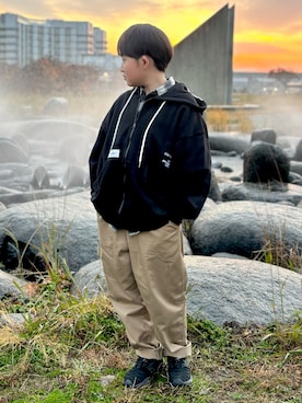 「アイテム（シャツ/ブラウス）」を使った、M&Kさん（キッズ・138cm）の冬コーディネート