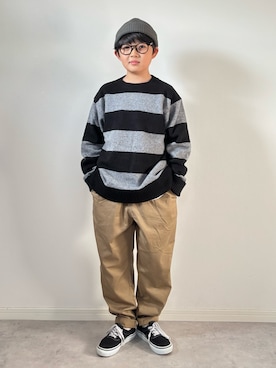 「アイテム（スニーカー）」を使った、M&Kさん（キッズ・138cm）の秋コーディネート