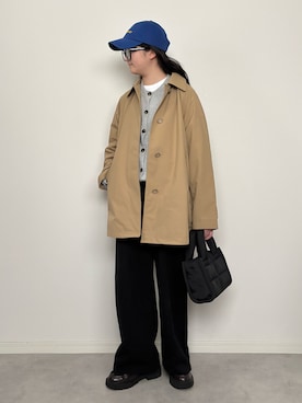 「LOWRYS FARM（ローリーズファーム）のカラーＣＡＰ　496552（キャップ、ブルー系）」を使った、M&Kさん（キッズ・140cm）の春コーディネート