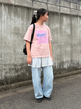 「アイテム（チュニック、ホワイト系）」を使った、M&Kさん（レディース・157cm）の秋コーディネート