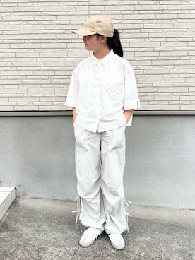 「UNIQLO（ユニクロ）のアイテム（帽子）」を使った、M&Kさん（レディース・154cm）の夏コーディネート