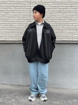 「GU（ジーユー）のアイテム（帽子）」を使った、M&Kさん（キッズ・140cm）の春コーディネート