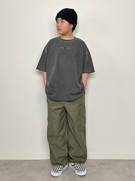 「GU（ジーユー）のアイテム（帽子）」を使った、M&Kさん（キッズ・140cm）の春コーディネート