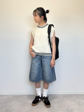 「アイテム（ベスト）」を使った、M&Kさん（レディース・154cm）の夏コーディネート