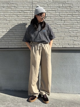 「アイテム（ニットキャップ/ビーニー）」を使った、M&Kさん（キッズ・154cm）の夏コーディネート