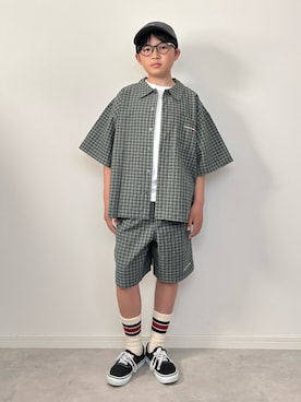 「VANS(バンズ)のアイテム」を使った、M&Kさん(キッズ・140cm)の春コーディネート