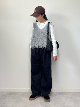 「アイテム（キャップ）」を使った、M&Kさん（レディース・154cm）の秋コーディネート