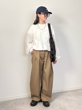 「GU（ジーユー）のアイテム（パーカー、ホワイト系）」を使った、M&Kさん（キッズ・142cm）の春コーディネート