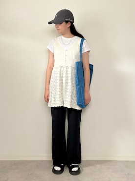 「UNIQLO（ユニクロ）のアイテム（Tシャツ/カットソー、ホワイト系）」を使った、M&Kさん（キッズ・142cm）の夏コーディネート