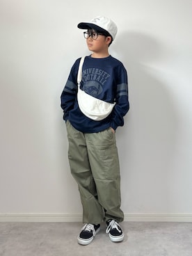 「アイテム（パンツ）」を使った、M&Kさん（キッズ・138cm）の秋コーディネート
