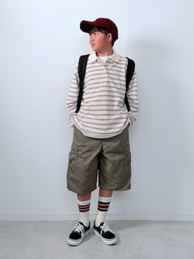 「VANS（バンズ）のアイテム（スニーカー）」を使った、M&Kさん（キッズ・143cm）の秋コーディネート