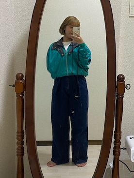 「Champion（チャンピオン）のアイテム（ジャケット/アウター）」を使った、Hanna Tamuraさん（レディース・159cm）の夏コーディネート