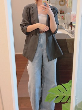 「しまむら（シマムラ）のアイテム（ジャケット/アウター）」を使った、m.さん（レディース・169cm）の春コーディネート