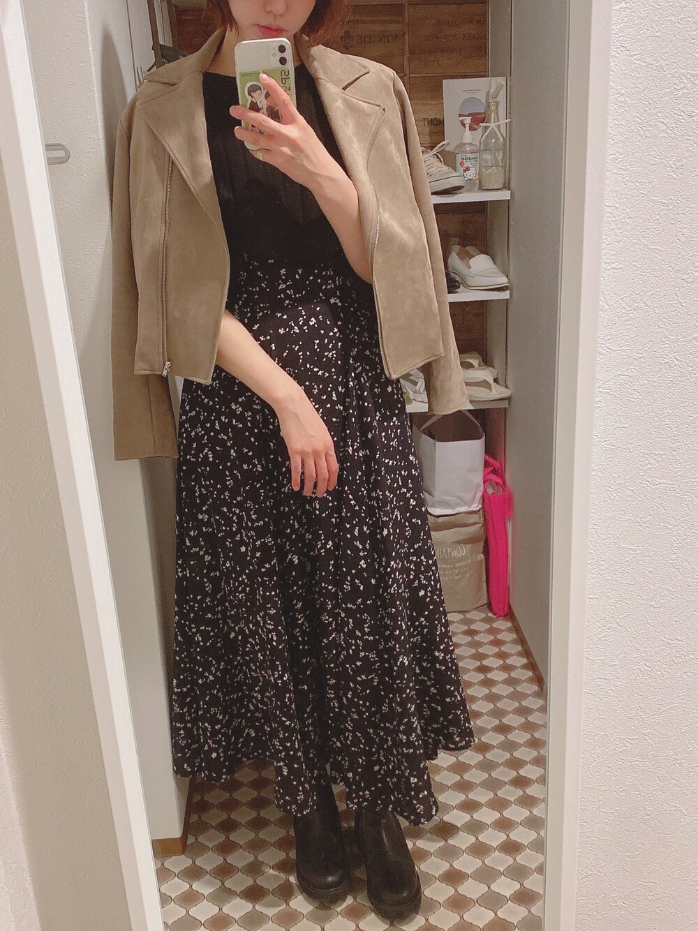 まりっちページ CLANE（クラネ）の「【CLANE】DOT FLOWER CIRCULAR SKIRT 15109-6051