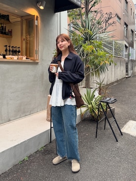 「DISCOAT（ディスコート）のアイテム（デニムパンツ）」を使った、akariさん（レディース・167cm）の春コーディネート