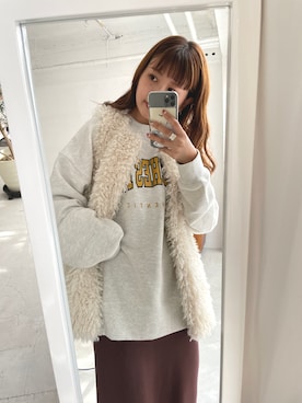 「DISCOAT（ディスコート）のアイテム（スウェット）」を使った、akariさん（レディース・167cm）の秋コーディネート