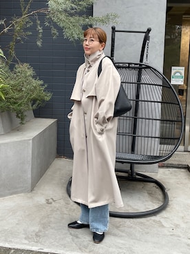 「DISCOAT（ディスコート）のアイテム（トレンチコート）」を使った、akariさん（レディース・167cm）の春コーディネート