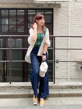 「DISCOAT（ディスコート）のアイテム（帽子）」を使った、akariさん（レディース・167cm）の夏コーディネート