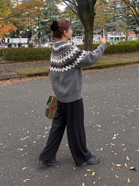 「アイテム（ボストンバッグ）」を使った、akariさん（レディース・167cm）の秋コーディネート